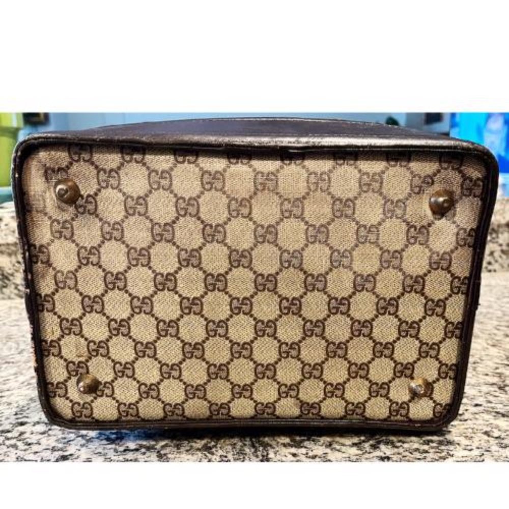 1960' GUCCI ANTIQUE TRAIN CASE LUGGAGE BAG - Picture 6 of 16